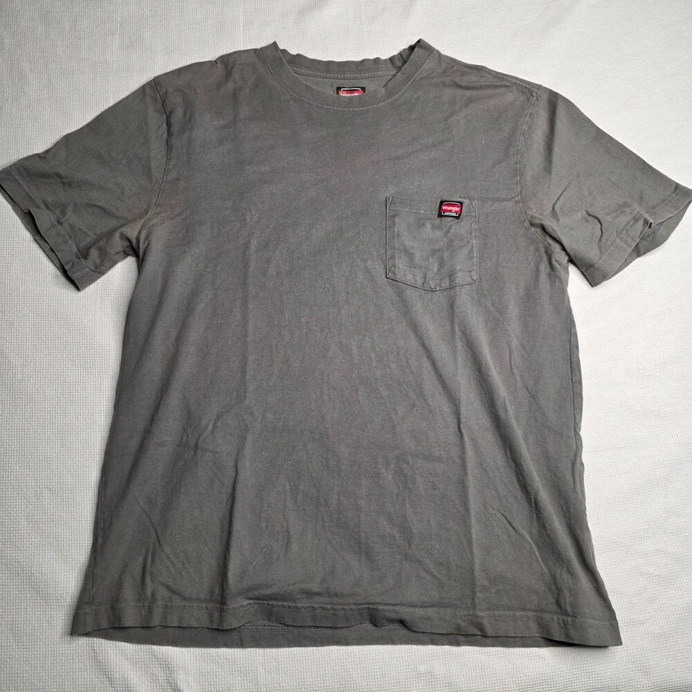 Wrangler Men’s XL Gray Workwear T‑Shirt Short Sleeve Pocket Crew